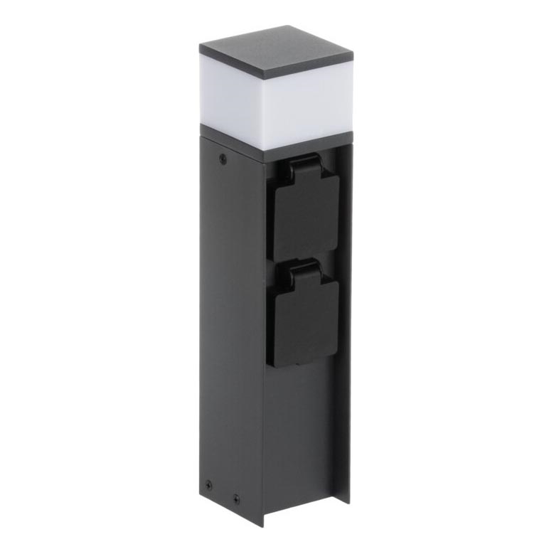 Vonkajšia lampa s 2 zásuvkami DASTEN 1xG9/11W/230V 30 cm IP44 čierna