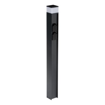 Vonkajšia lampa s 2 zásuvkami DASTEN 1xG9/11W/230V 80 cm IP44 čierna