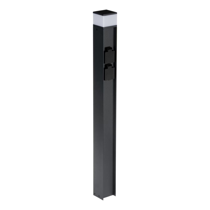 Vonkajšia lampa s 2 zásuvkami DASTEN 1xG9/11W/230V 80 cm IP44 čierna