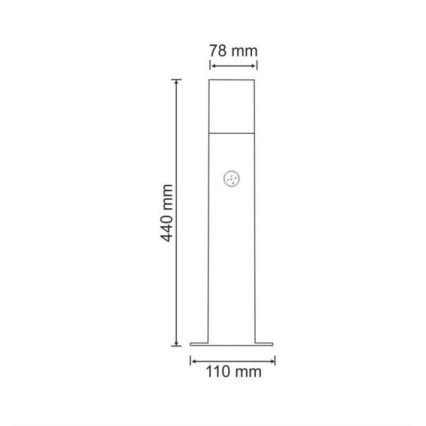 Vonkajšia lampa so senzorom NEW YORK 1xE27/12W/230V IP44 44 cm antracit
