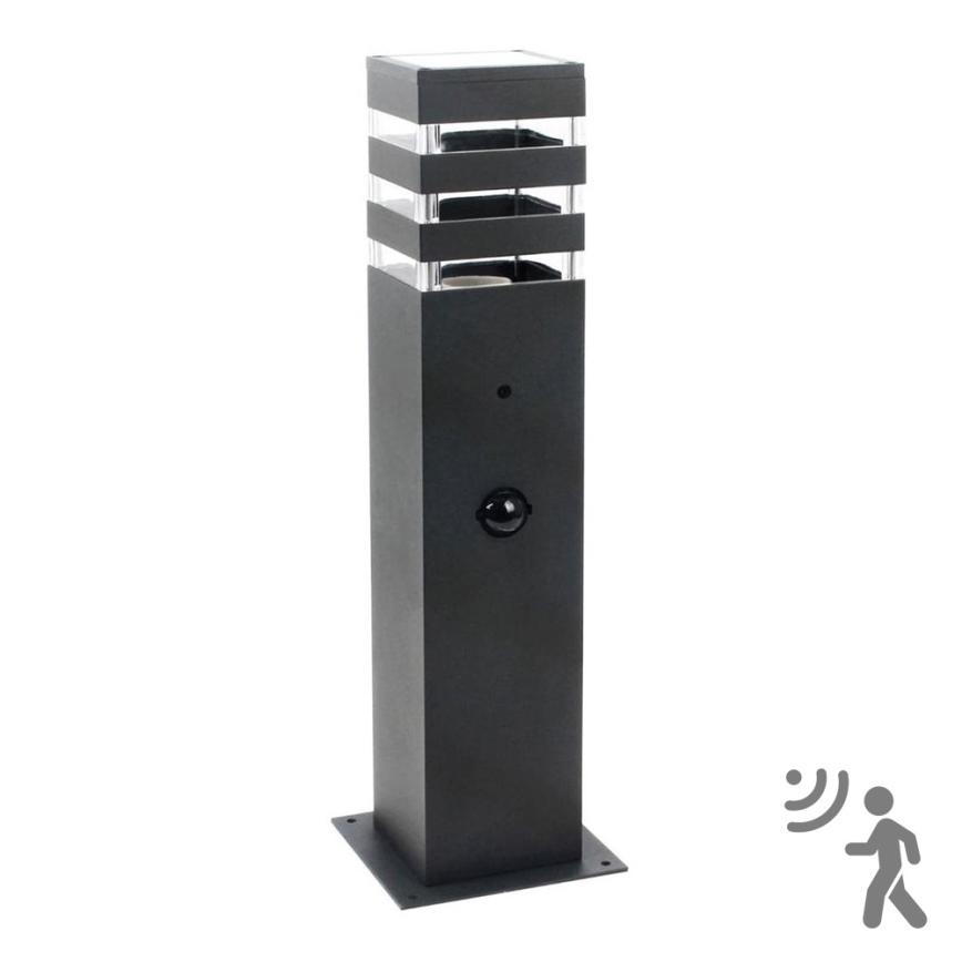 Vonkajšia lampa so senzorom TEKSAS 1xE27/12W/230V IP44 44 cm antracit