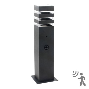 Vonkajšia lampa so senzorom TEKSAS 1xE27/12W/230V IP44 44 cm grafit