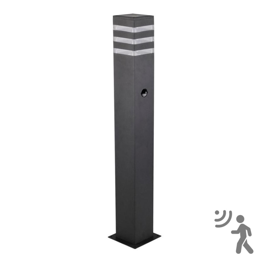 Vonkajšia lampa so senzorom TEKSAS 1xE27/12W/230V IP44 74 cm grafit