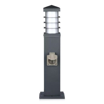 Vonkajšia lampa so zásuvkami SCHUKO 1xE27/13W/230V IP44