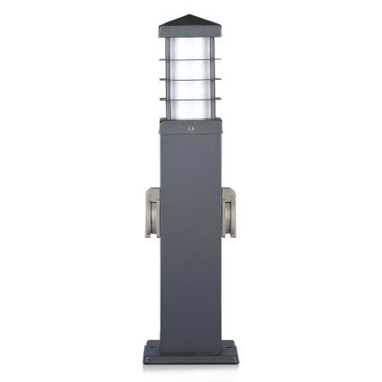 Vonkajšia lampa so zásuvkami SCHUKO 1xE27/13W/230V IP44