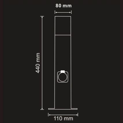 Vonkajšia lampa so zásuvkou DALLAS 1xE27/12W/230V IP44 antracit
