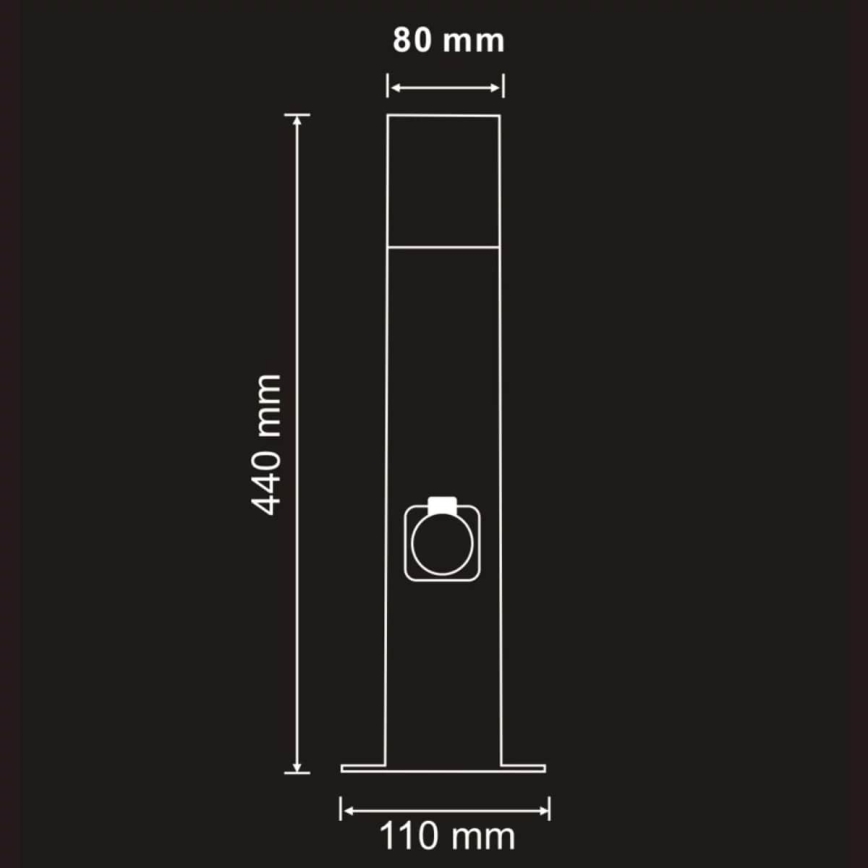 Vonkajšia lampa so zásuvkou DALLAS 1xE27/12W/230V IP44 antracit