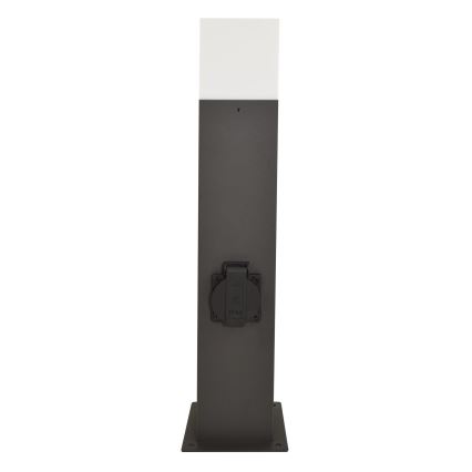 Vonkajšia lampa so zásuvkou NEW YORK 1xE27/12W/230V IP44 44 cm antracit