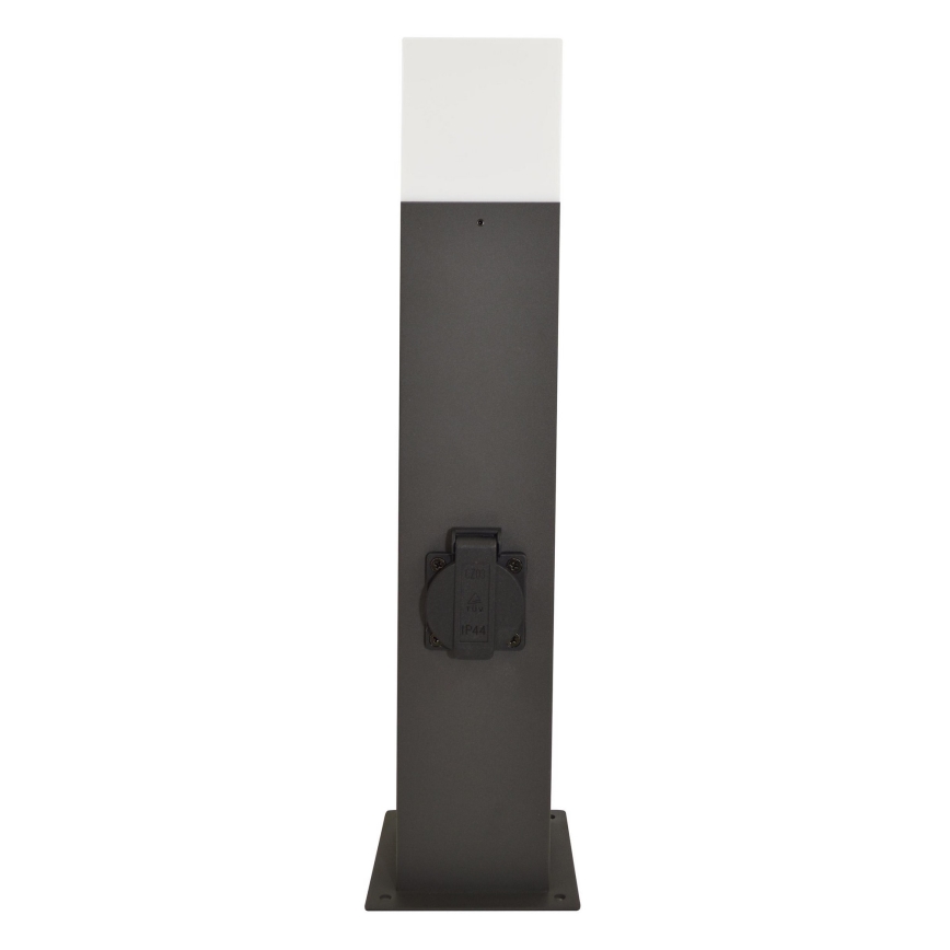Vonkajšia lampa so zásuvkou NEW YORK 1xE27/12W/230V IP44 44 cm antracit