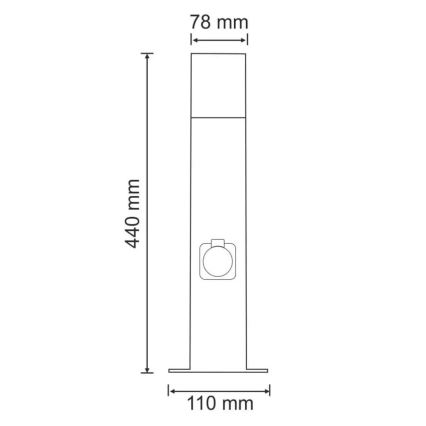 Vonkajšia lampa so zásuvkou NEW YORK 1xE27/12W/230V IP44 44 cm antracit