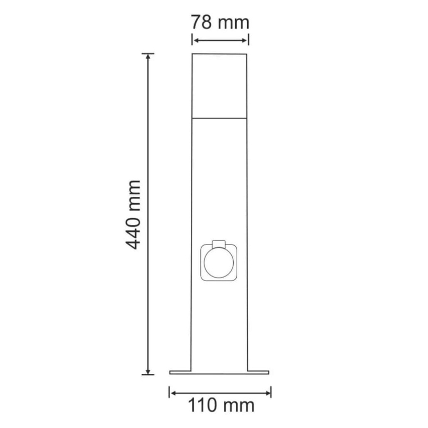 Vonkajšia lampa so zásuvkou NEW YORK 1xE27/12W/230V IP44 44 cm antracit
