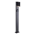 Vonkajšia lampa so zásuvkou SCHUKO 1xGU10/10W/230V IP44 80 cm čierna