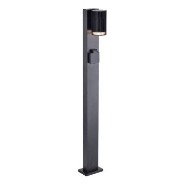 Vonkajšia lampa so zásuvkou SCHUKO 1xGU10/10W/230V IP44 80 cm čierna