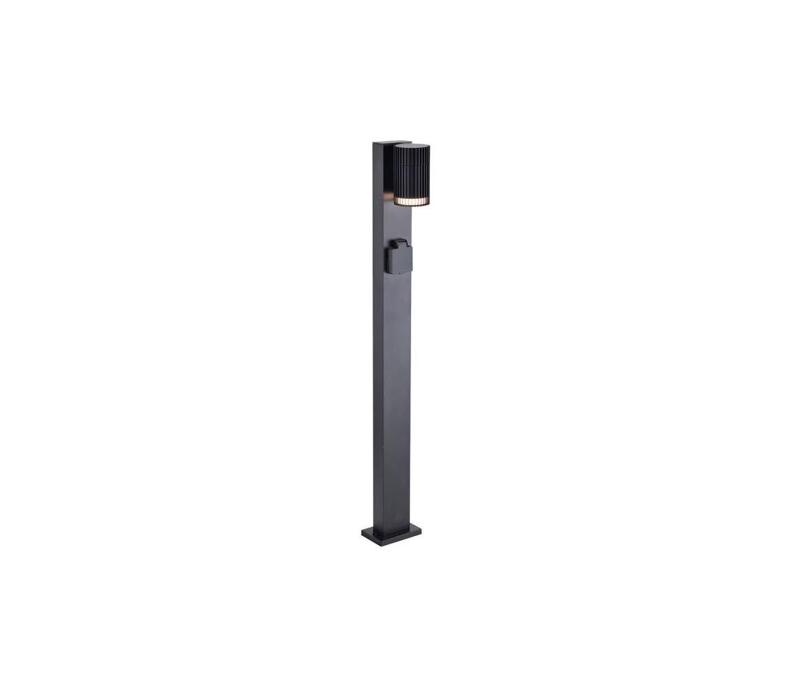 Vonkajšia lampa so zásuvkou SCHUKO 1xGU10/10W/230V IP44 80 cm čierna 24310
