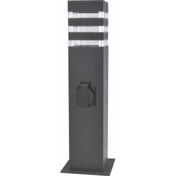 Vonkajšia lampa so zásuvkou TEKSAS 1xE27/20W/230V 44 cm IP44 čierna