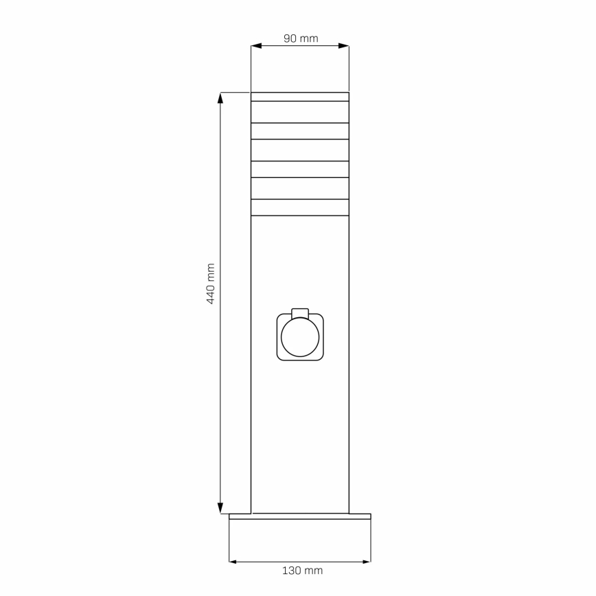 Vonkajšia lampa so zásuvkou TEKSAS 1xE27/20W/230V 44 cm IP44 čierna