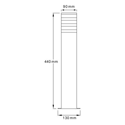 Vonkajšia lampa TEKSAS 1xE27/12W/230V IP44 44 cm antracit