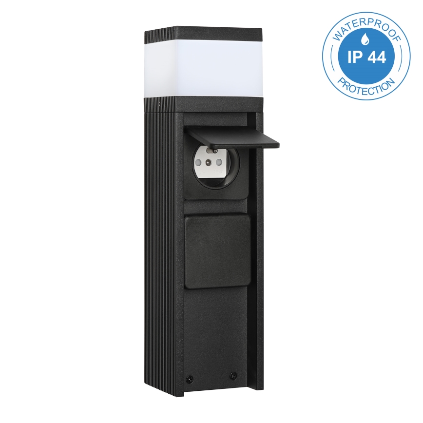 Vonkajšia lampa VESPER s 2 zásuvkami, 1xG9/5W/230V, IP44, 30 cm, čierna