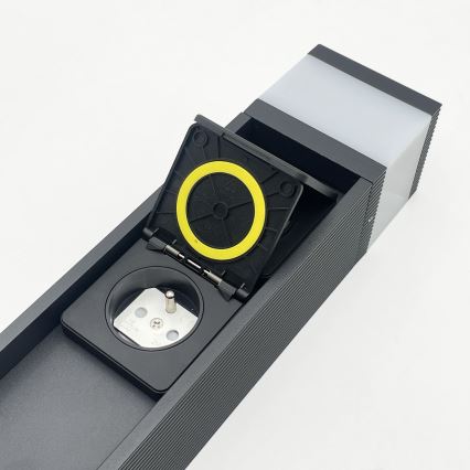 Vonkajšia lampa VESPER s 2 zásuvkami, 1xG9/5W/230V, IP44, 30 cm, čierna