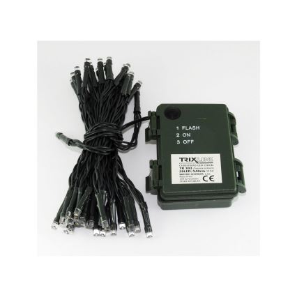 Vonkajšia LED reťaz, 50 × LED, 2 funkcie, 5,4 m, IP44, teplá biela