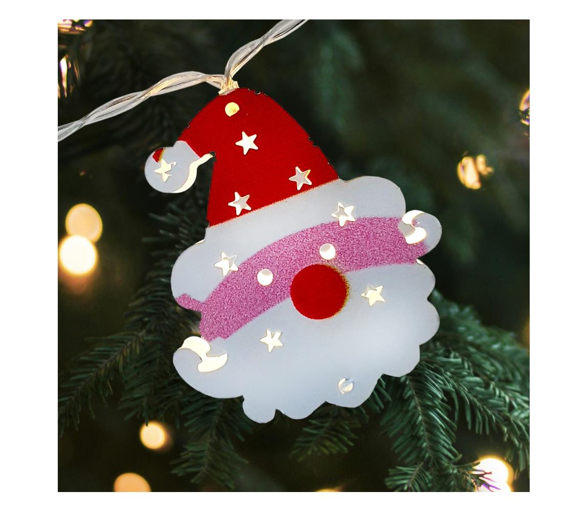 Vonkajšia LED svetelná reťaz, 10× LED / 2× AA, 1,65 m, IP44, teplá biela — Santa 028 0000615