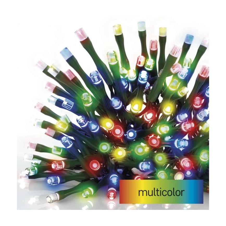Svetlá – svietia – rôznofarebné LED diódy na tmavom kábli, označené ako „multicolor“.