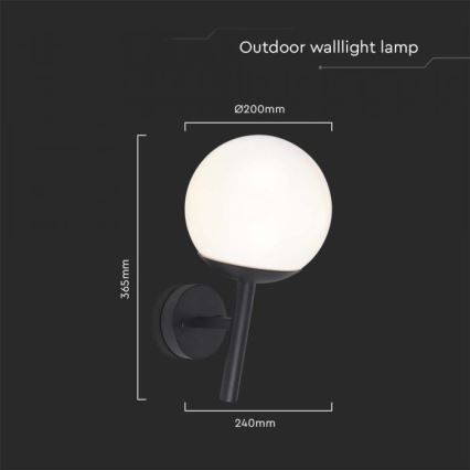 Vonkajšia nástenná lampa 1xE27/60W/230V IP44 čierna