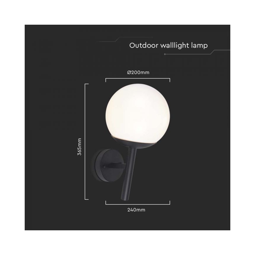 Vonkajšia nástenná lampa 1xE27/60W/230V IP44 čierna