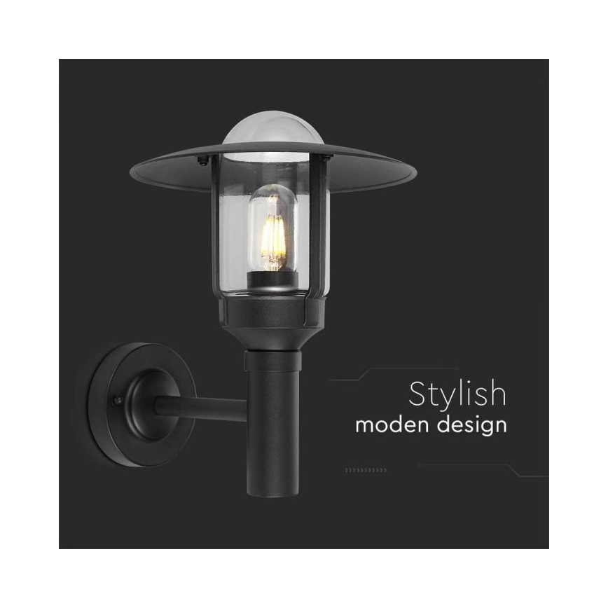Vonkajšia nástenná lampa 1xE27/60W/230V IP44 čierna