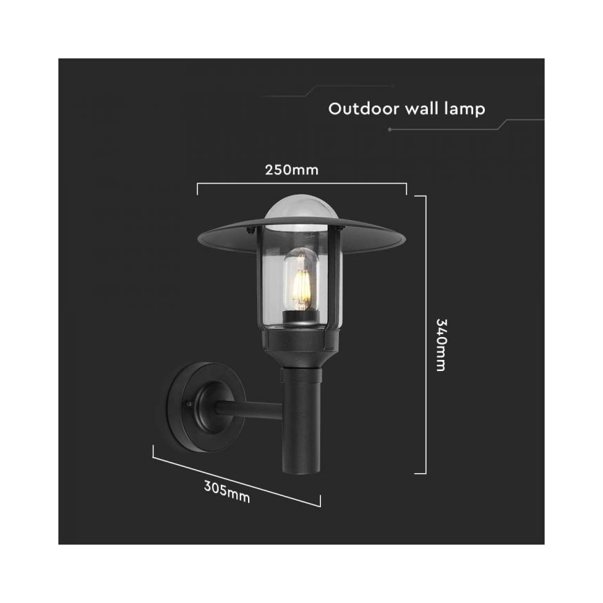 Vonkajšia nástenná lampa 1xE27/60W/230V IP44 čierna