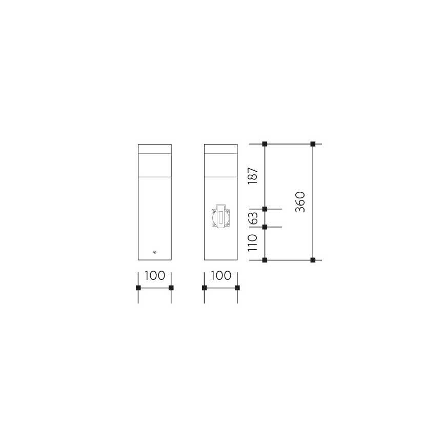 Vonkajšia senzorová lampa so zásuvkou GARD 1xE14/60W/230V IP44