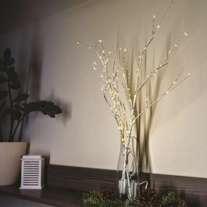Vonkajšia vianočná LED dekorácia, 100xLED/3xAA, teplá biela, IP44