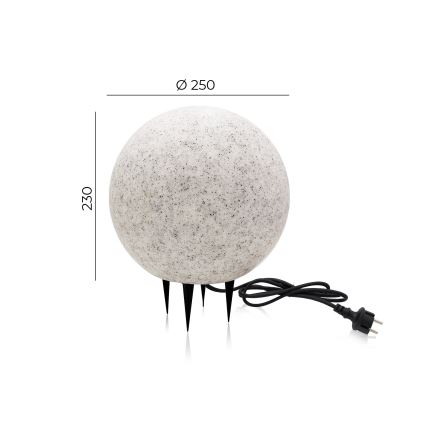Vonkajšie dekoračné svietidlo GARDEN BALL 1xE27/40W/230V IP65 pr. 25 cm