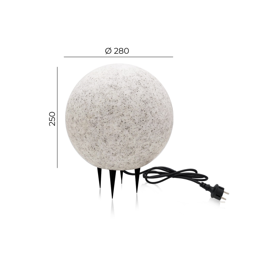 Vonkajšie dekoračné svietidlo GARDEN BALL 1xE27/40W/230V IP65 pr. 28 cm