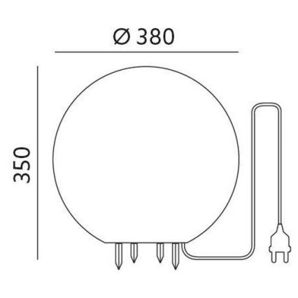 Vonkajšie dekoračné svietidlo GARDEN BALL 1xE27/40W/230V IP65 pr. 38 cm