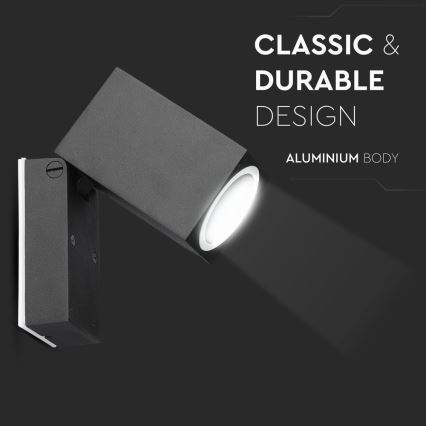 Vonkajšie flexibilné nástenné svietidlo 1xGU10/35W/230V IP44 čierna