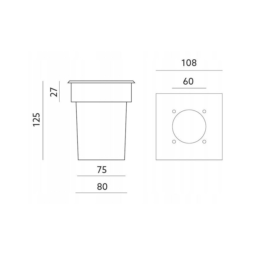 Vonkajšie nájazdové svietidlo ENTRADA1 1xGU10/50W/230V IP65