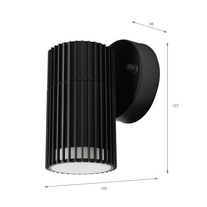 Vonkajšie nástenné bodové svietidlo LANTHEA 1xGU10/11W/230V IP44 čierna