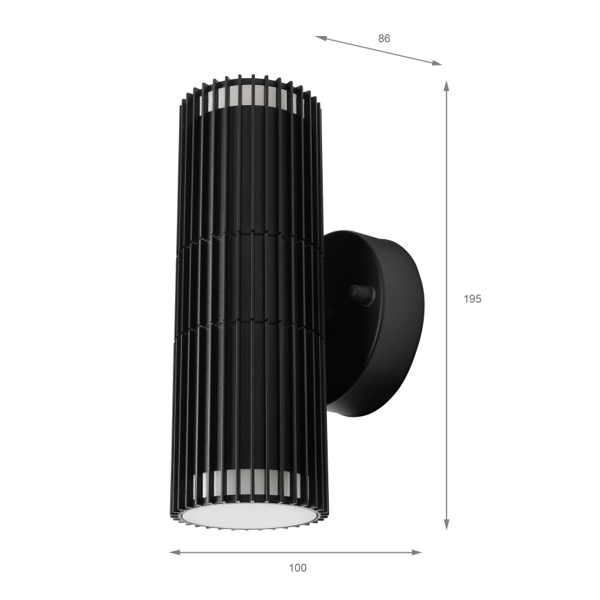 Vonkajšie nástenné bodové svietidlo LANTHEA 2xGU10/11W/230V IP44 čierne