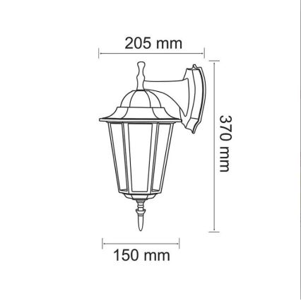 Vonkajšie nástenné svietidlo 1xE27/20W/230V IP43 čierna