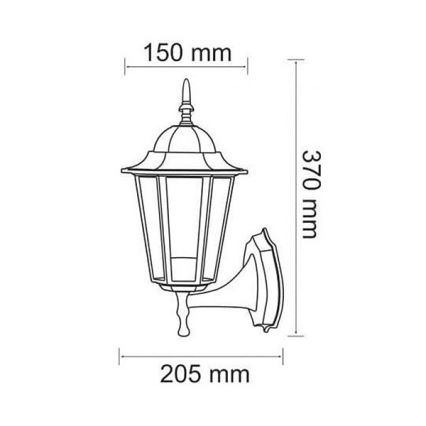 Vonkajšie nástenné svietidlo 1xE27/20W/230V IP43 patina