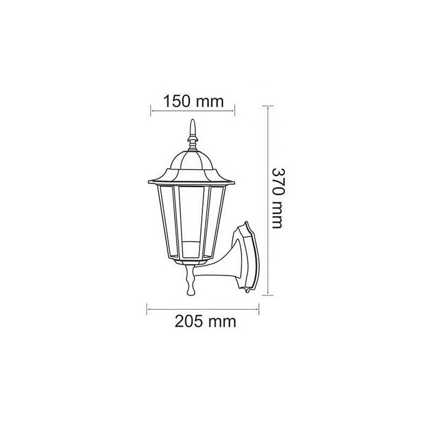 Vonkajšie nástenné svietidlo 1xE27/20W/230V IP43 patina