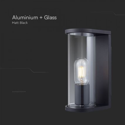 Vonkajšie nástenné svietidlo 1xE27/60W/230V IP44 čierne/dymové sklo