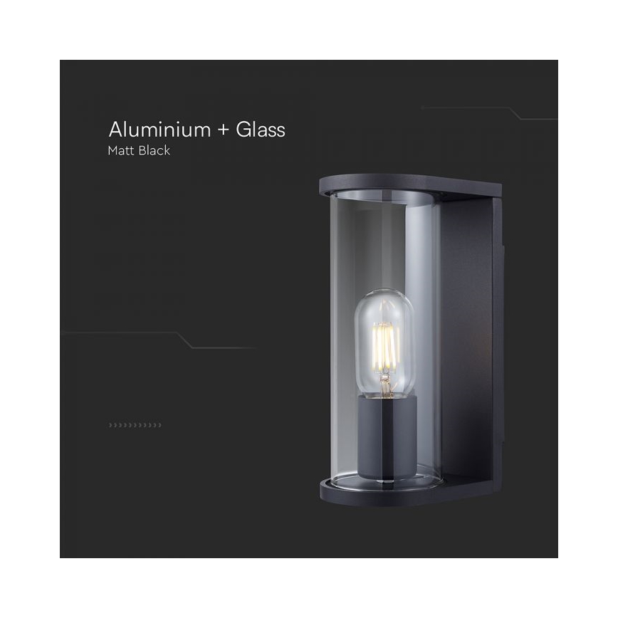 Vonkajšie nástenné svietidlo 1xE27/60W/230V IP44 čierne/dymové sklo