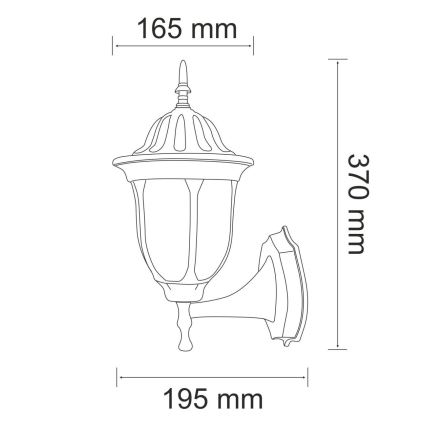 Vonkajšie nástenné svietidlo FLORENCJA 1xE27/20W/230V IP43