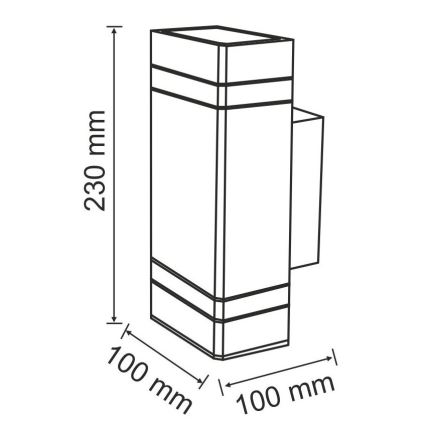 Vonkajšie nástenné svietidlo GILBERT 2xGU10/10W/230V IP44