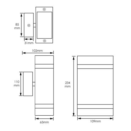 Vonkajšie nástenné svietidlo LITEK 2xGU10/30W/230V IP44 čierna