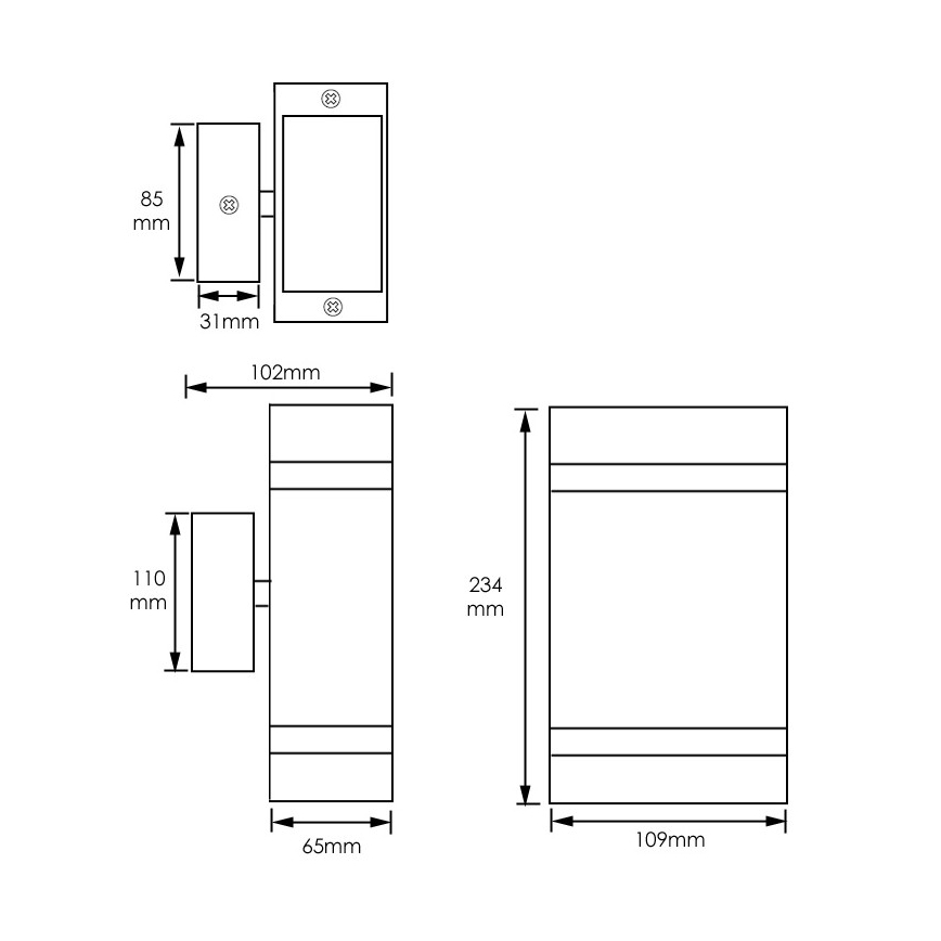 Vonkajšie nástenné svietidlo LITEK 2xGU10/30W/230V IP44 čierna