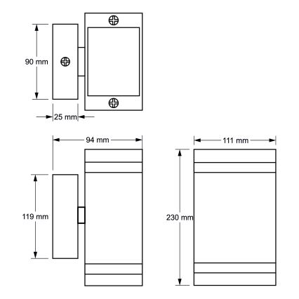 Vonkajšie nástenné svietidlo LITEK 2xGU10/30W/230V IP44 šedá