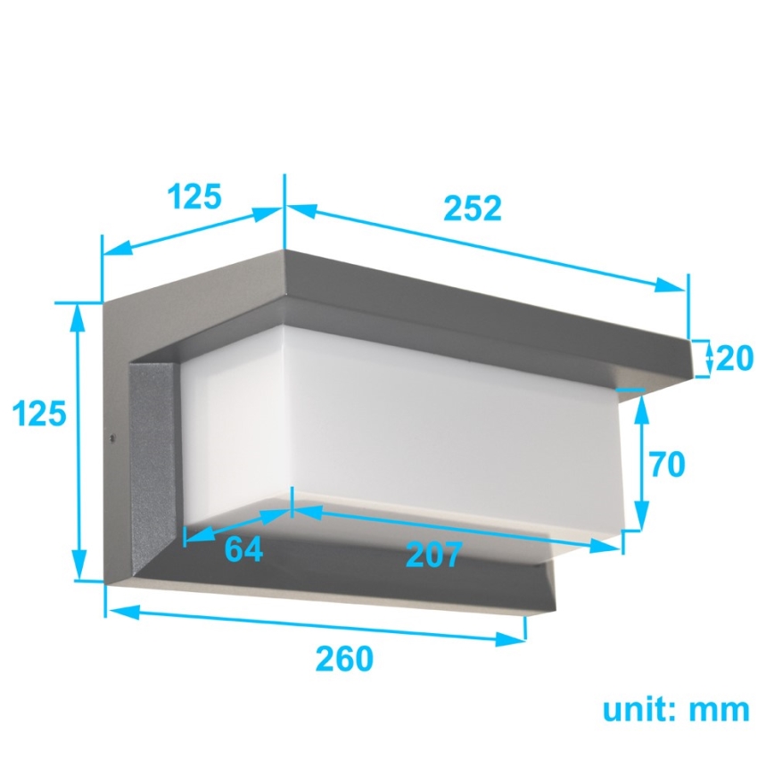 Vonkajšie nástenné svietidlo NEELY 1xE27/50W/230V IP54 antracit